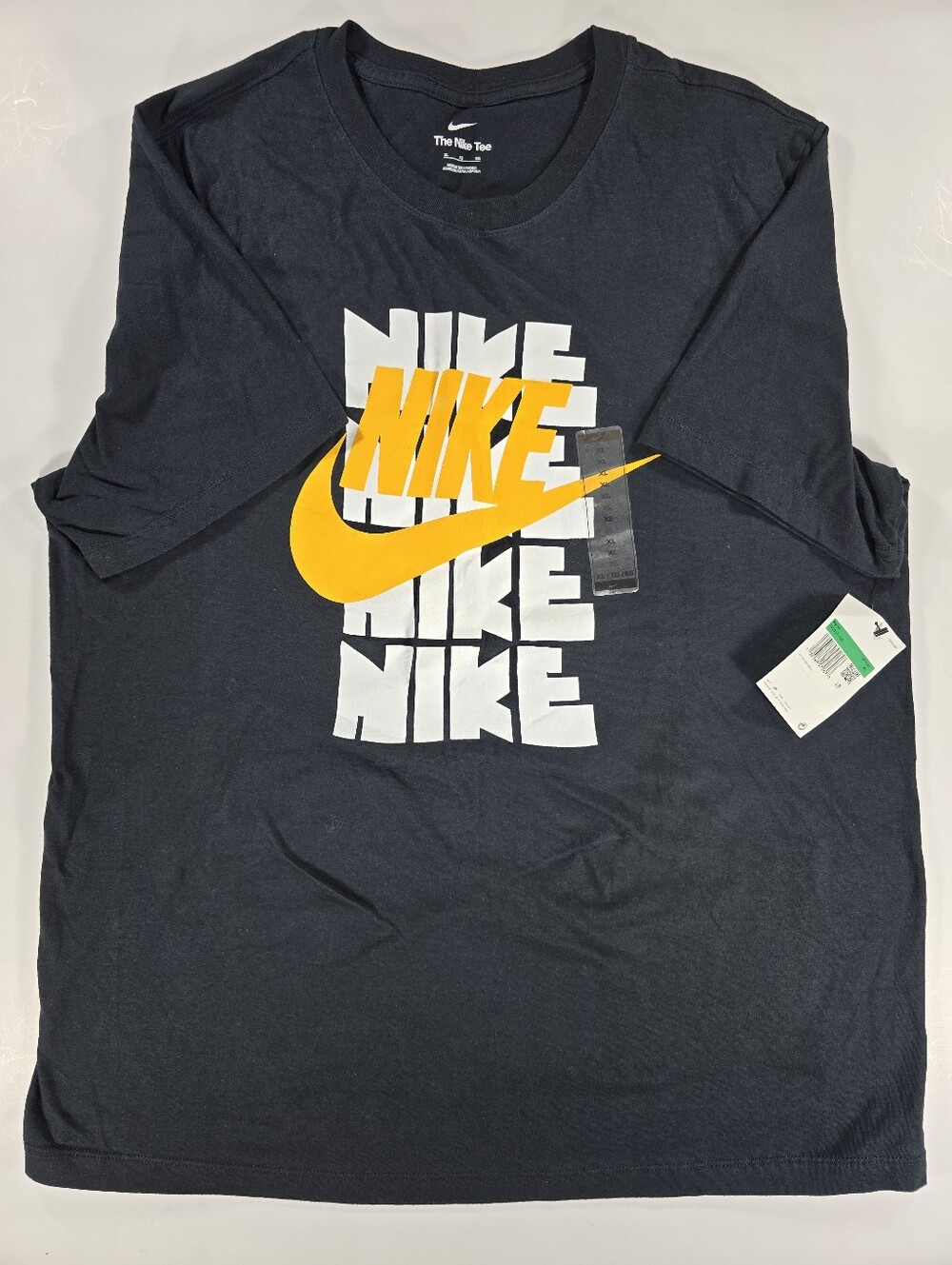 NEW Nike Logo Front Graphic T-Shirt Men’s XL Black Regular Fit NWT Cotton DV2315